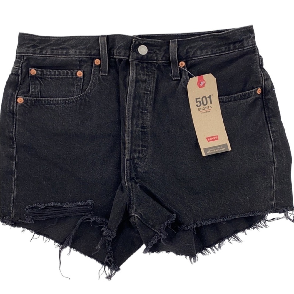 Levi’s 501 Lunar Size 32 Women’s Solid Color Black Shorts Pants